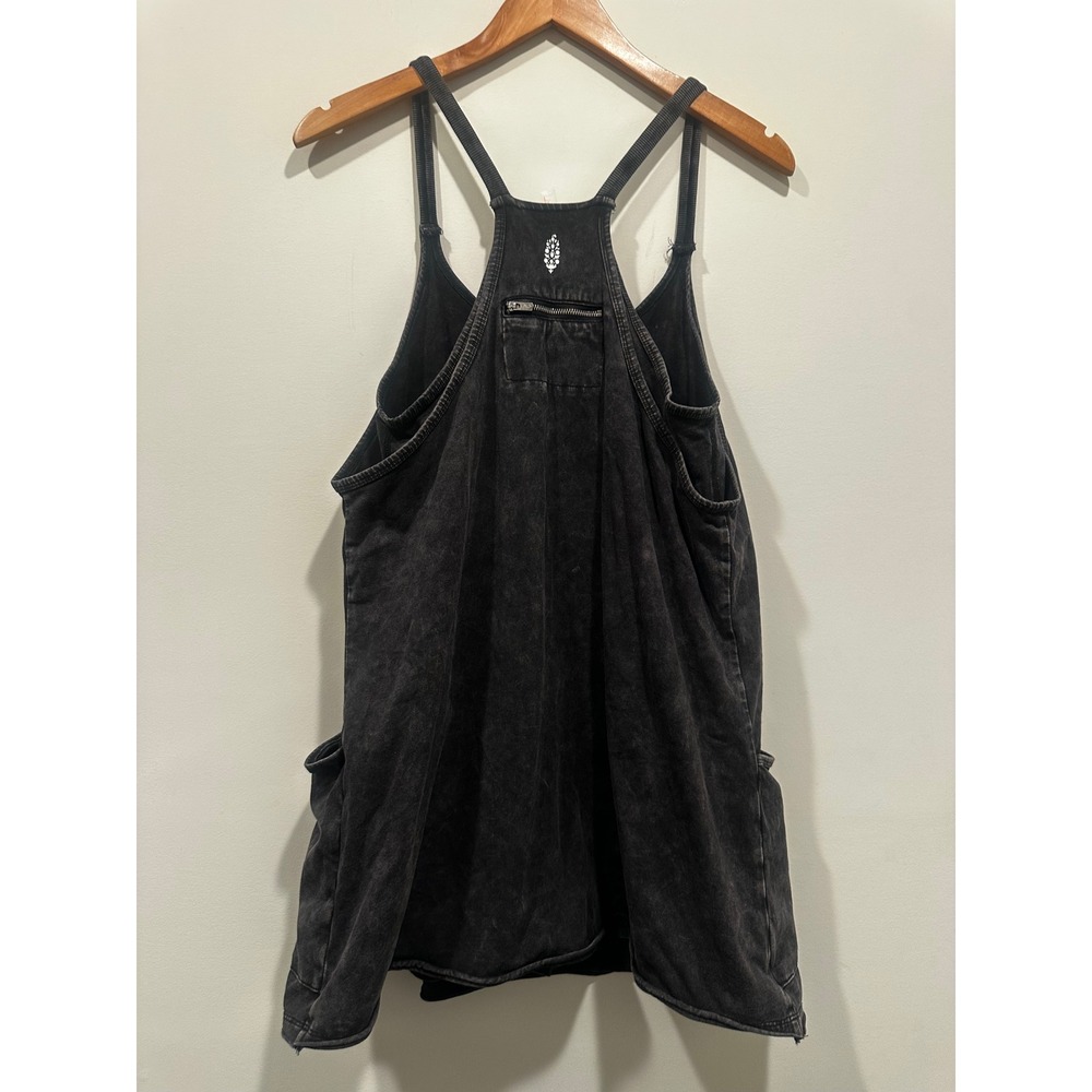 FP Movement Free People Hot Shot Mini Dress Washed Black Acid Wash Size M